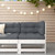  Corner Sofa with Cushions White Solid Wood Pine A949-825542