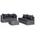  8 Piece Patio Lounge Set with Cushions Poly Rattan Gray A949-3059494