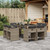  9 Piece Patio Dining Set with Cushions Gray Poly Rattan A949-3277963