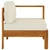  Middle Sofa with 1 Armrest Cream White Solid Acacia Wood A949-310642