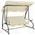  Outdoor Swing Bench with Canopy Sand White A949-313337