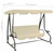  Outdoor Swing Bench with Canopy Sand White A949-313337