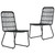  3 Piece Patio Dining Set Poly Rattan and Glass A949-3060249