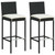  3 Piece Patio Bar Set with Cushions Poly Rattan Black A949-3064792