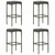  5 Piece Patio Bar Set with Cushions Poly Rattan Gray A949-3064851