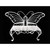 Modern Outdoor Butterfly Garden Bench in White Metal Finish Q280-MMWHT11350