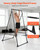  Yoga Stand Frame, Max 440.9 lbs Load Swing Stand, Triangular Structure Yoga Aerial Rig, Aerial Sil E415-KJW46INCH102JG8FP001V0