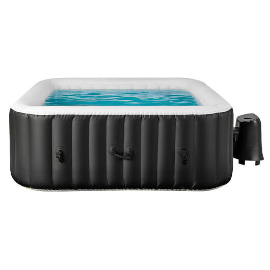 Rectangular Blowup Pool Hottub with 130 Air Jets for 4-6 Person-Black - Color: Black D681-NP11782US-BK
