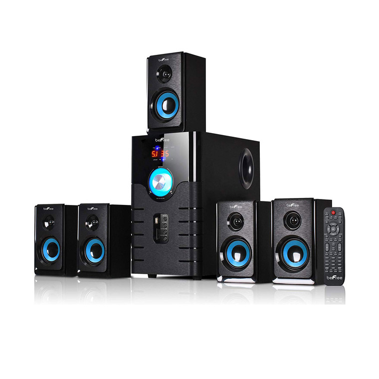 beFree Sound 5.1 Channel Surround Sound Bluetooth Speaker System- Blue D970-BFS-500-RB
