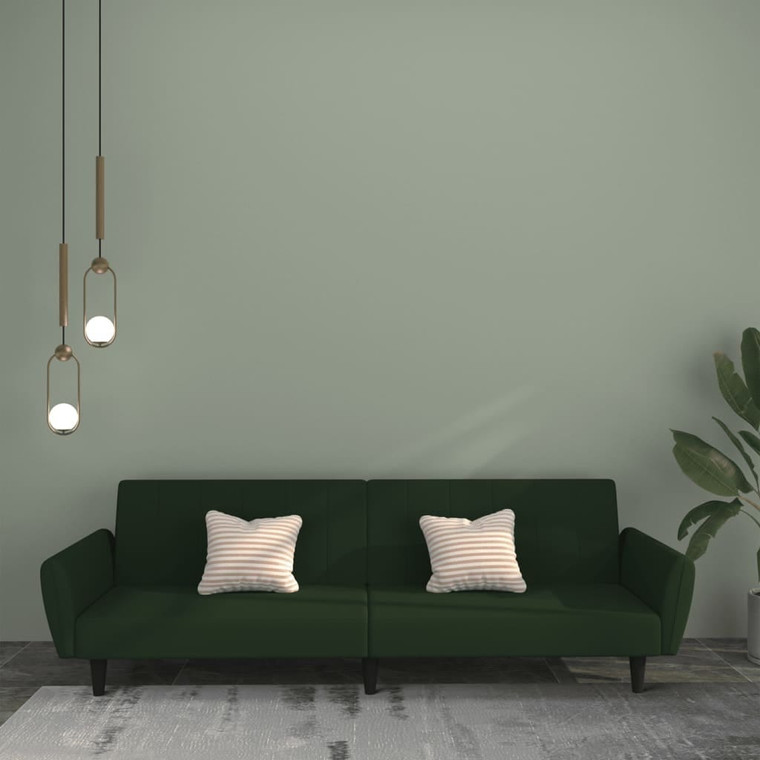  2-Seater Sofa Bed Dark Green Velvet A949-375860
