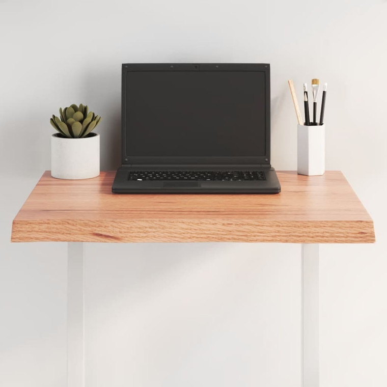  Table Top Light Brown 23.6"x23.6"x(0.8"-1.6") Treated Solid Wood Live Edge A949-363936