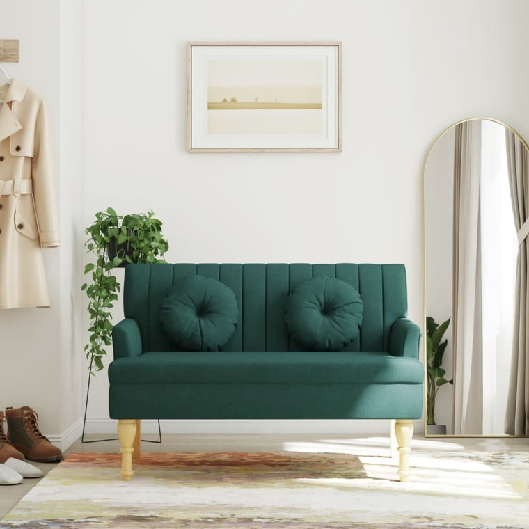  Bench with Cushions Dark Green 44.5"x25.4"x29.7" Fabric A949-372134