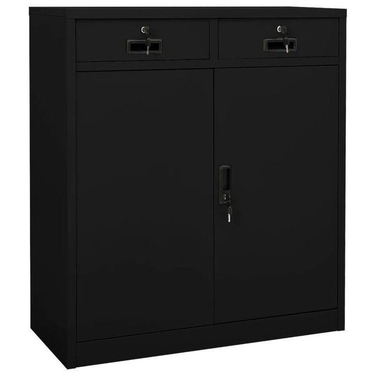  Office Cabinet Black 35.4"x15.7"x40.2" Steel A949-336411