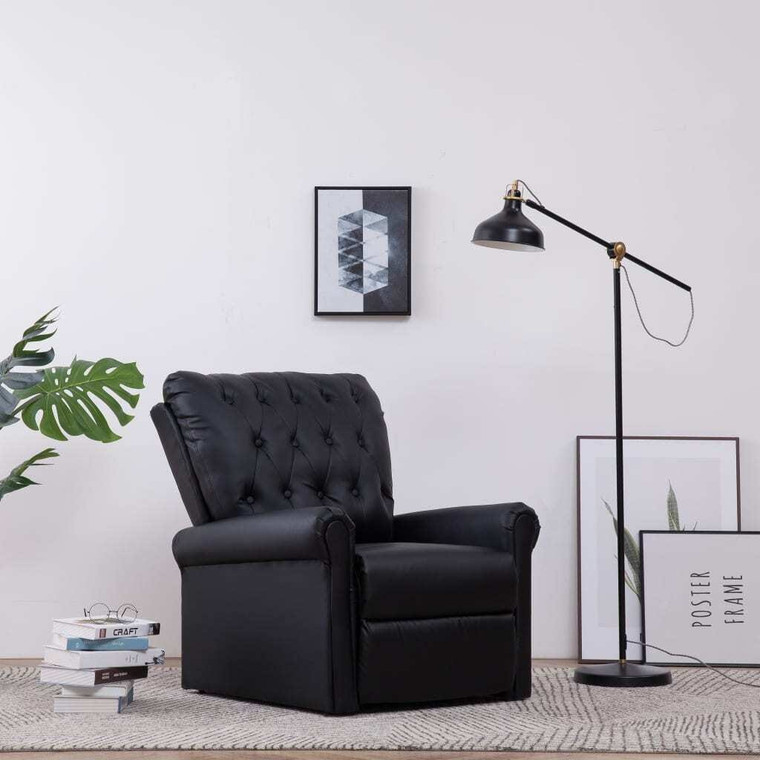  Reclining Chair Black Faux Leather A949-282274