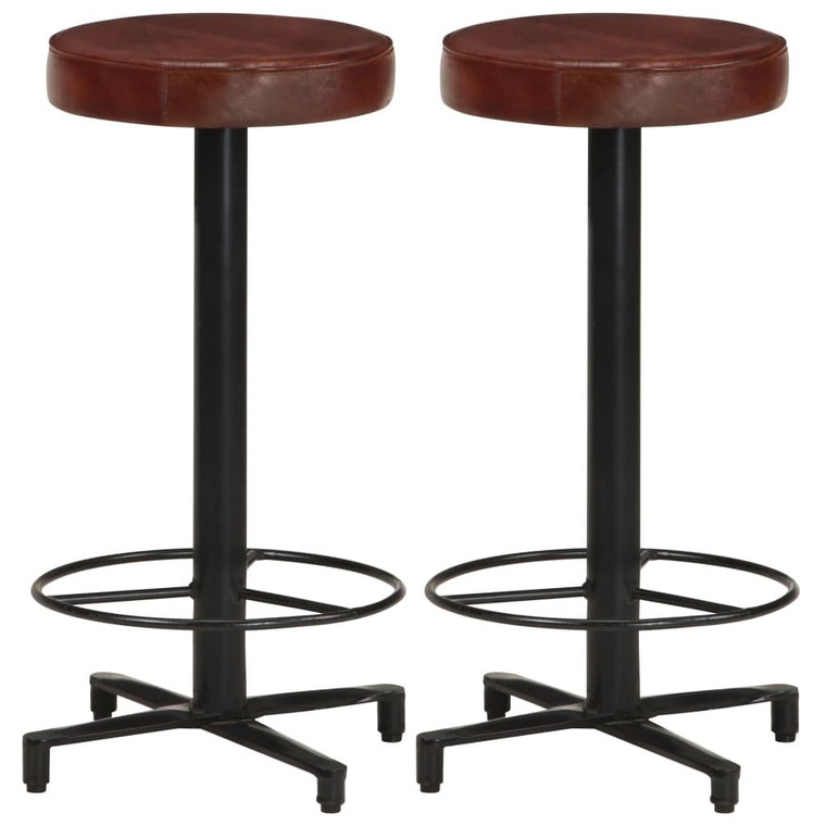  Bar Stools 2 pcs 26" Real Leather A949-321968