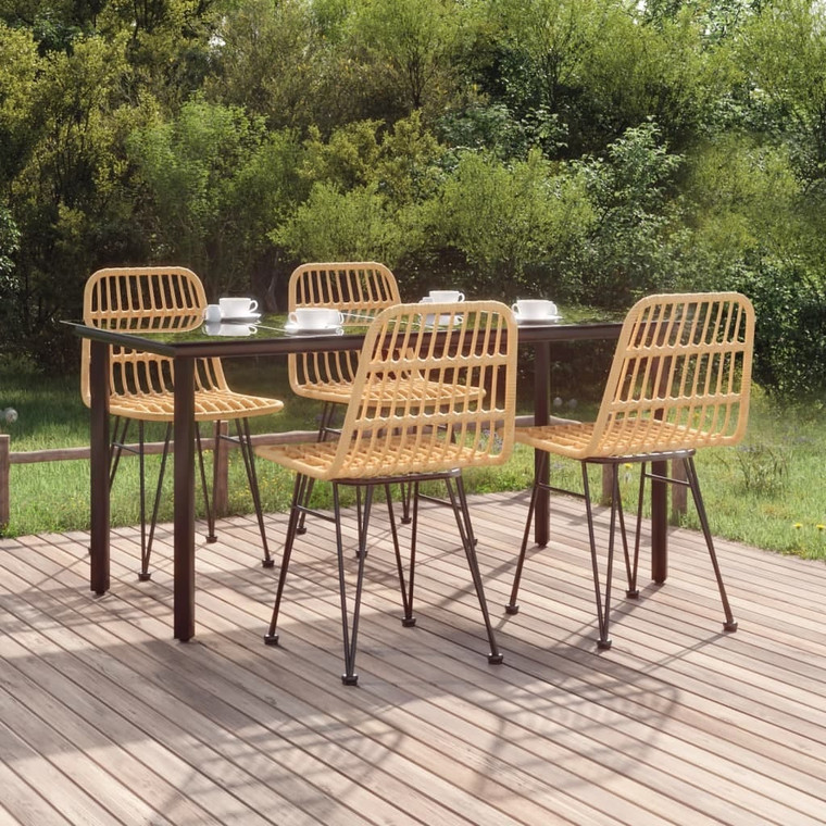  5 Piece Patio Dining Set Poly Rattan A949-3157890