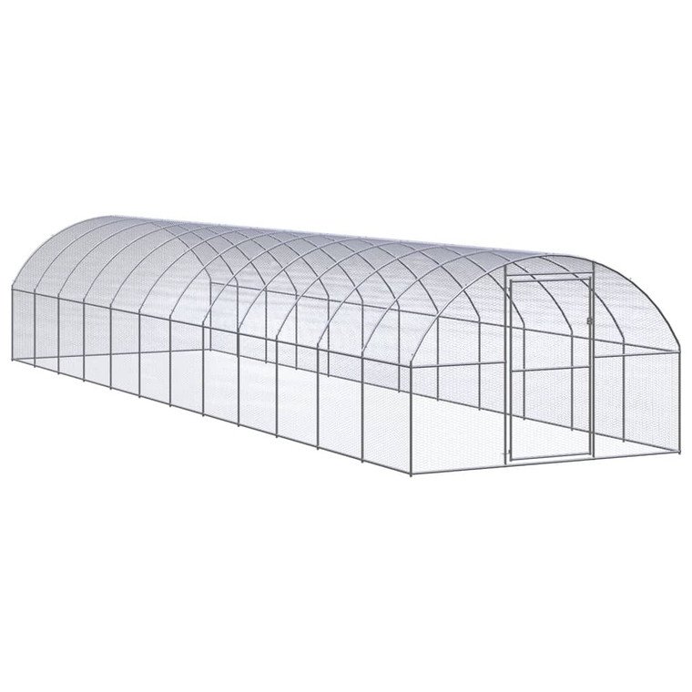  Outdoor Chicken Coop 9.8'x39.4'x6.6'Galvanized Steel A949-3095468