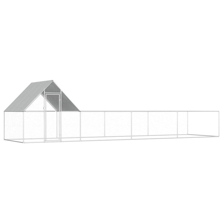  Chicken Coop 26.2'x6.6'x6.6'Galvanized Steel A949-144558
