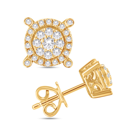 10K All Yellow Gold 0.35 Carat Round Shape Stud Earrings 0125946-ALY