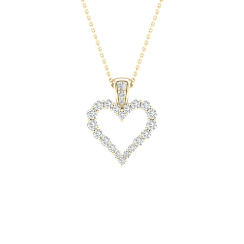 10K Yellow Gold 0.25 Carat Heart Shape Pendant-0827412-YG