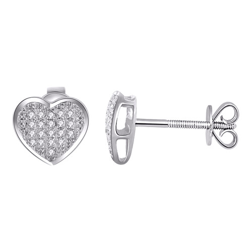 10K White Gold 0.15 Carat Heart Shape Earrings-0124303-WG