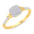 10K Yellow Gold 0.12 Carat Cushion Shape Ladies Ring-0224012-YG