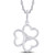 10K White Gold 0.10 Carat Three Heart's Shape Pendant-0826860-WG