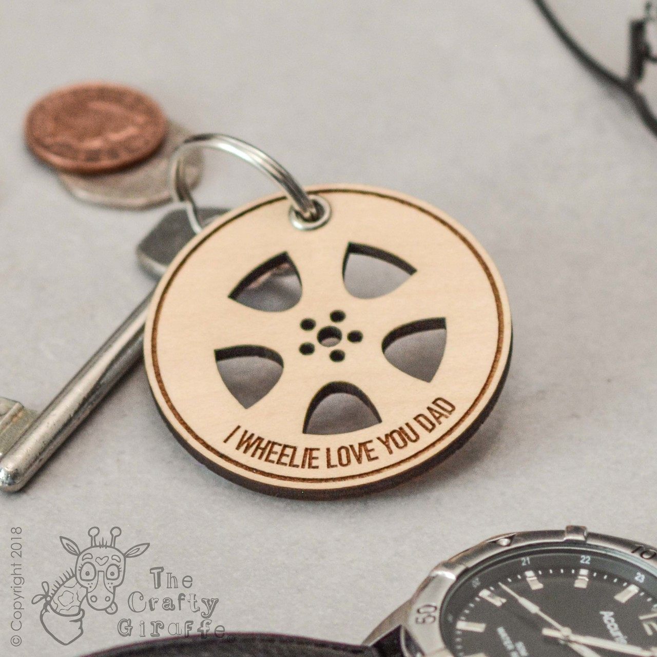 Personalised Apple Keyring - The Crafty Giraffe