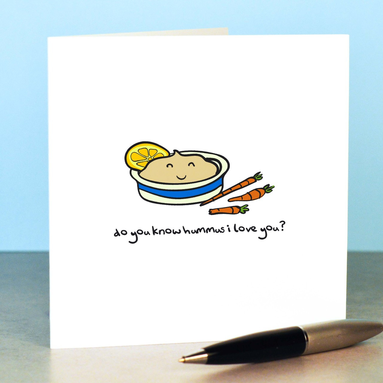 Do you know hummus I love you Card - The Crafty Giraffe