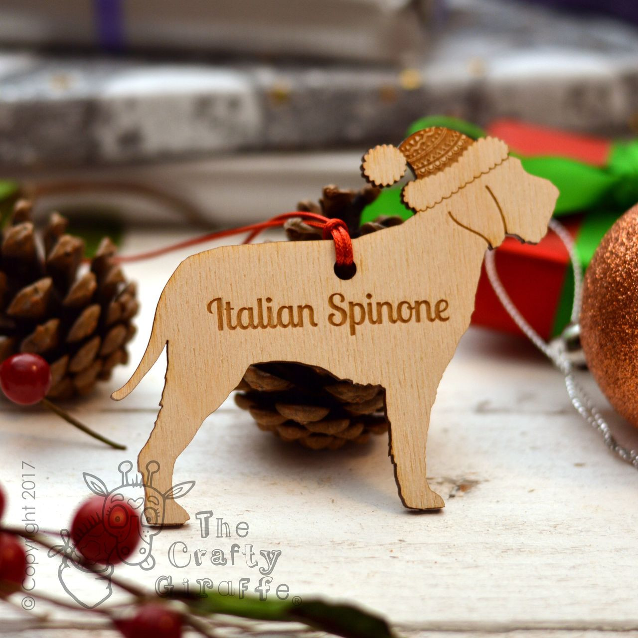 Personalised Italian Spinone Dog Pet Decoration Long Tail The