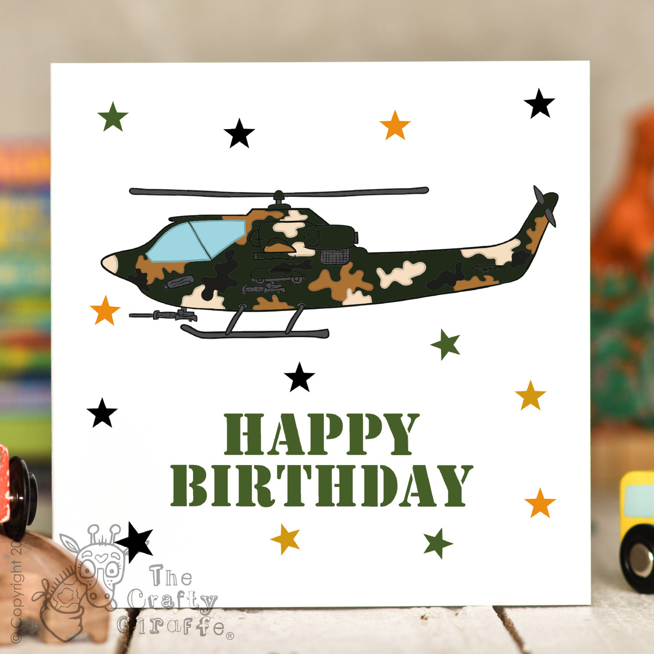 helicopter birthday card