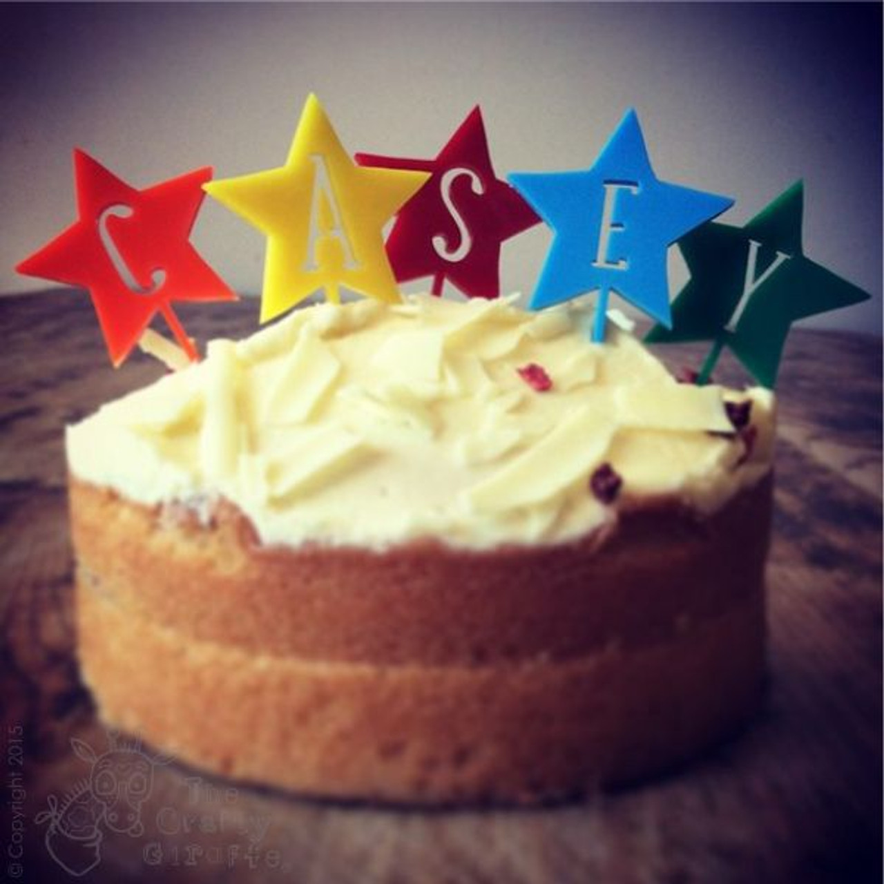 Personalised Rainbow Star Cake Topper The Crafty Giraffe