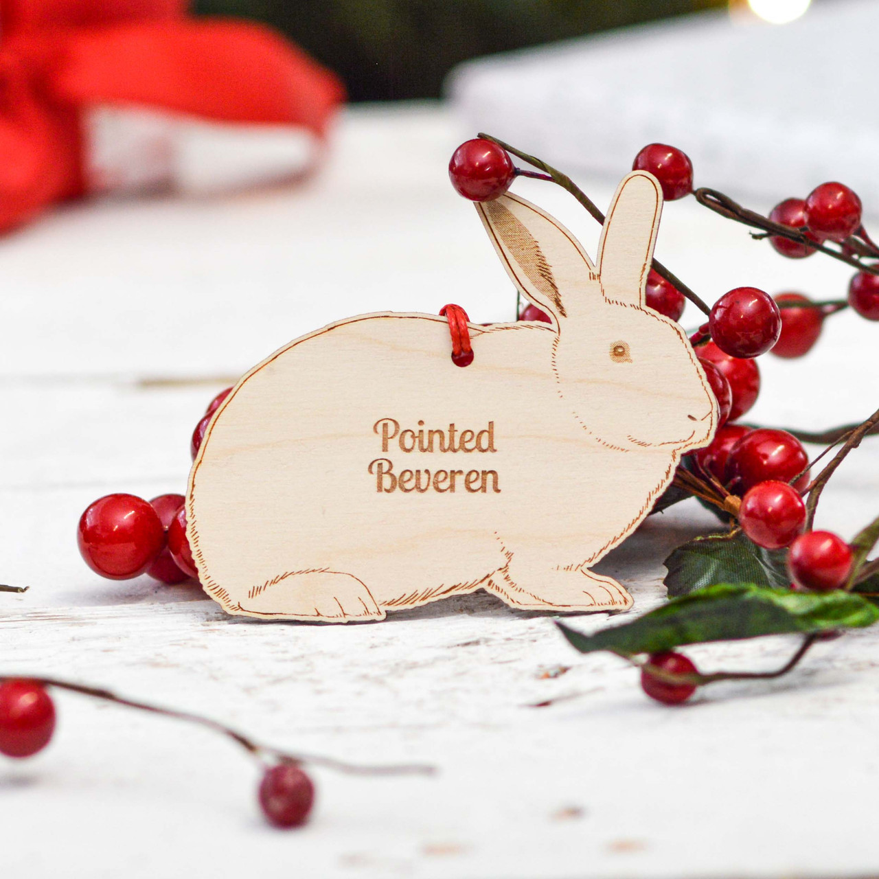 Personalised Pointed Beveren Rabbit Decoration - The Crafty Giraffe