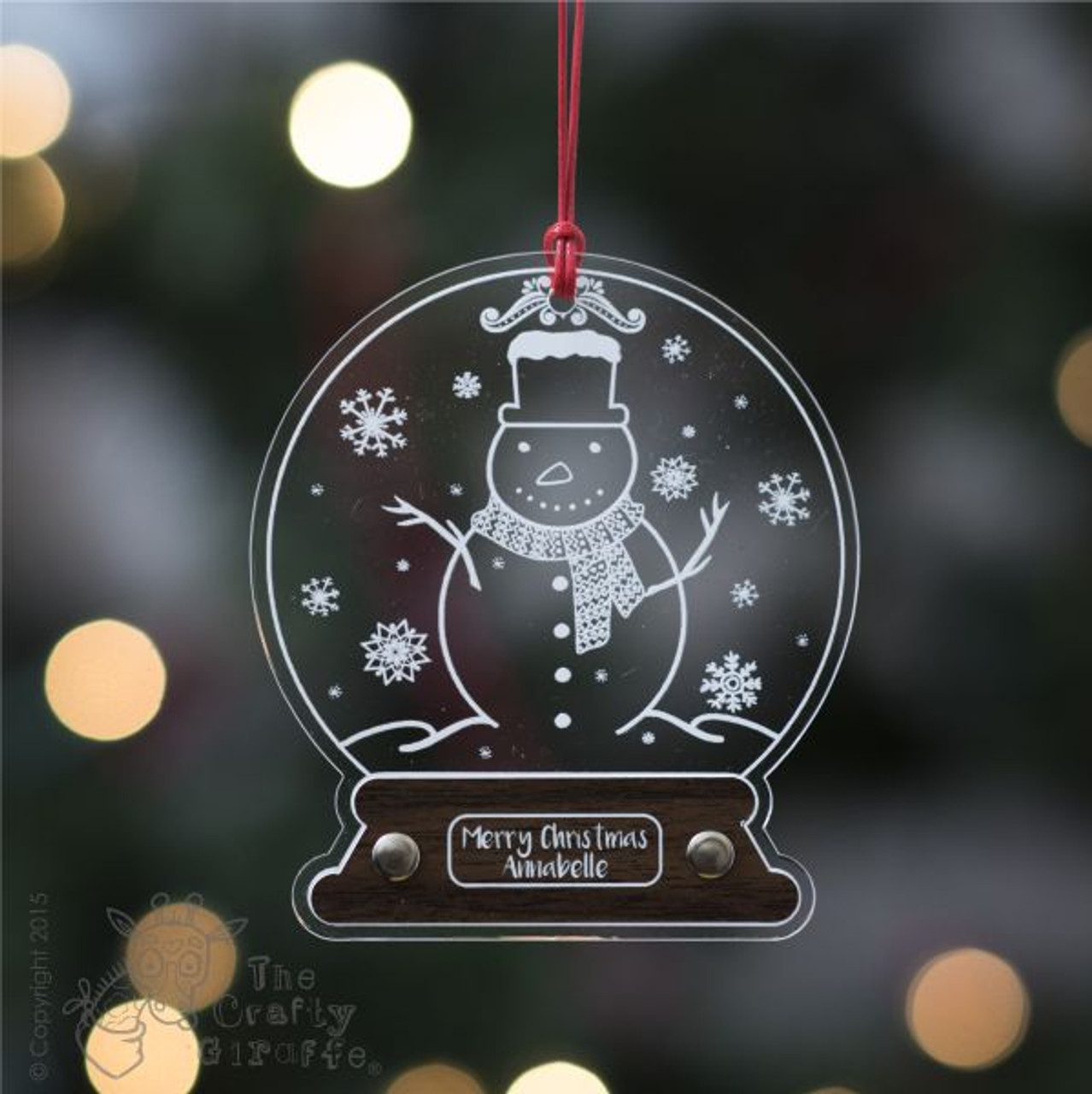 Personalised Snowman Snow Globe Decoration The Crafty Giraffe