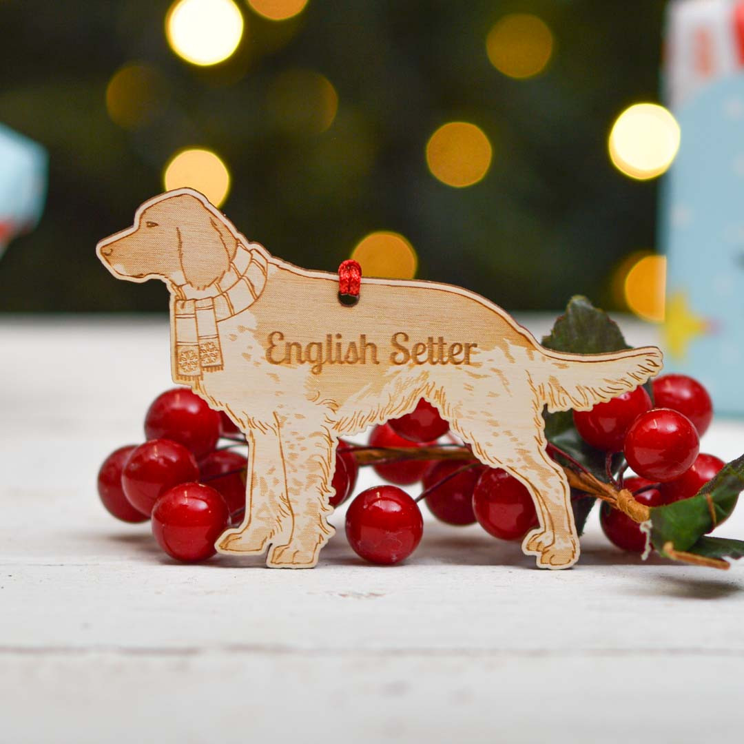Personalised English Setter Dog Decoration Detailed