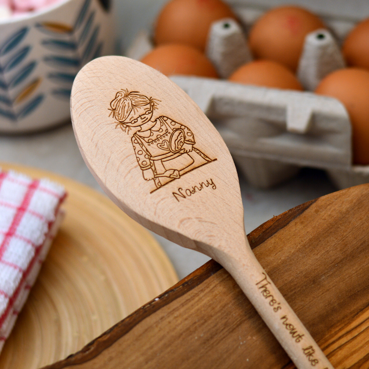Personalised Character Wooden Spoon Nanny