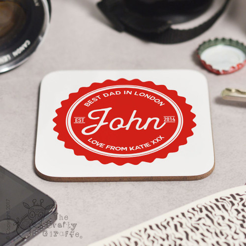 Personalised Best Dad Coaster