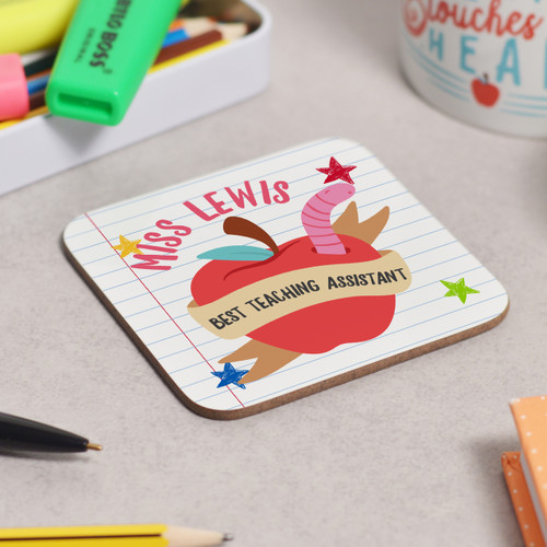 Personalised Best Teaching Assistant Coaster - The Crafty Giraffe