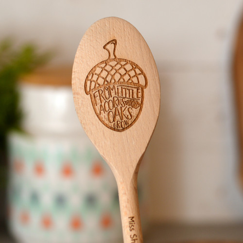 Personalised From little acorns mighty oaks grow Spoon