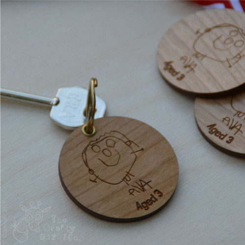 Personalised Child's Drawing Keyring x 3