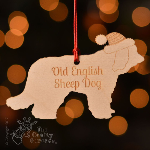 Personalised Old English Sheep Dog Decoration