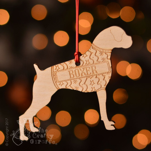 Personalised Boxer Dog Decoration - Short Tail