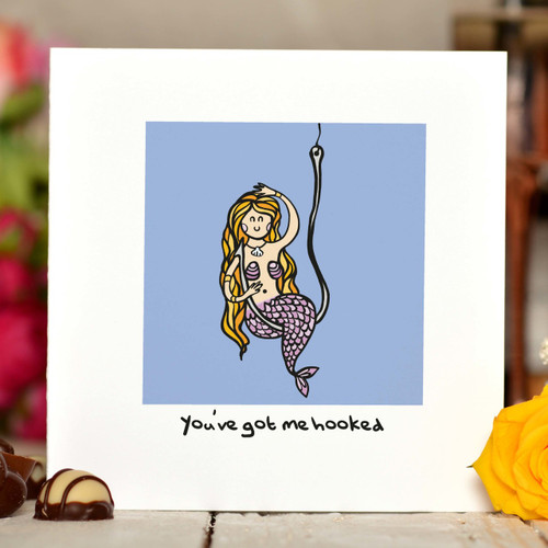 You've got me hooked mermaid Card - The Crafty Giraffe