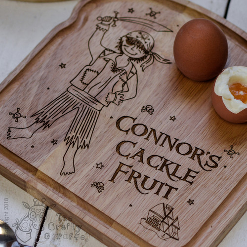 Personalised Breakfast Egg Board - Pirate - Boy