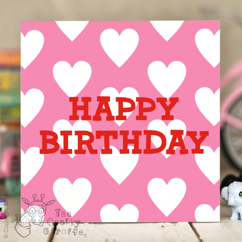 Hearts Birthday Card