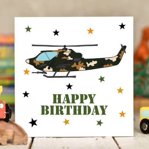 Attack Helicopter Birthday Card - The Crafty Giraffe
