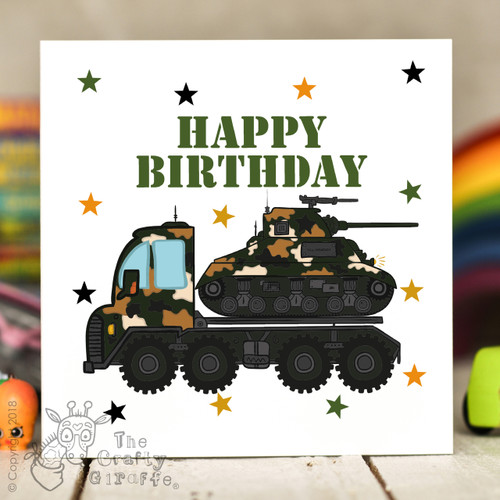 Tank Transporter Birthday Card