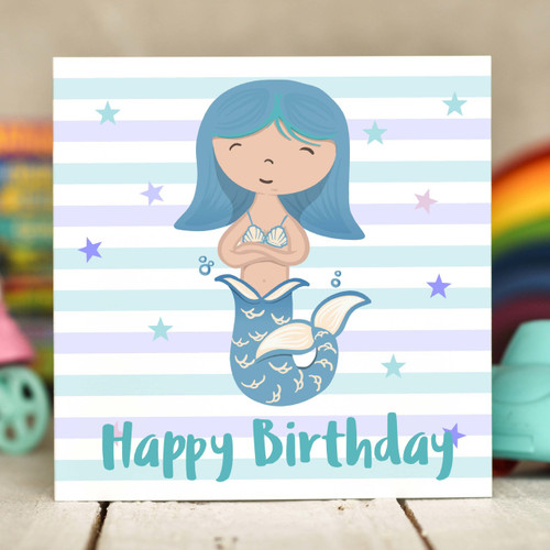 Mermaid Birthday Card - The Crafty Giraffe