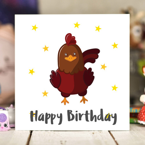 Chicken Birthday Card - The Crafty Giraffe