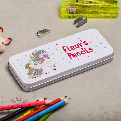 Personalised Unicorn Pencil Tin